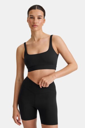 DayFlex Square Neck Sports Bra - Shadow Black
