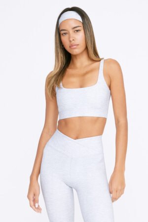 Alternative view of DayFlex Square Neck Sports Bra - Grey Marl