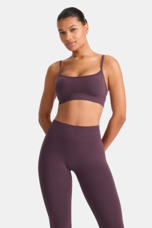 Alternative view of Sculpt Seamless Bandeau Sports Bra - Plum Marl