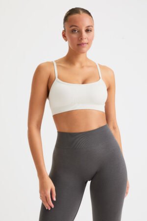 Alternative view of Sculpt Seamless Bandeau Sports Bra - Milk Marl