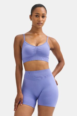Alternative view of Sculpt Seamless Ruched Sports Bra - Aster Blue