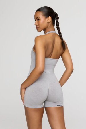 Sculpt Seamless Scrunch Shorts - Light Grey Marl