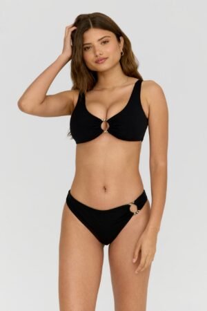 Alternative view of Nixie Asymmetric Ring Bikini Brief - Shadow Black