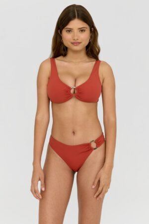 Alternative view of Nixie Asymmetric Ring Bikini Brief - Rust Orange