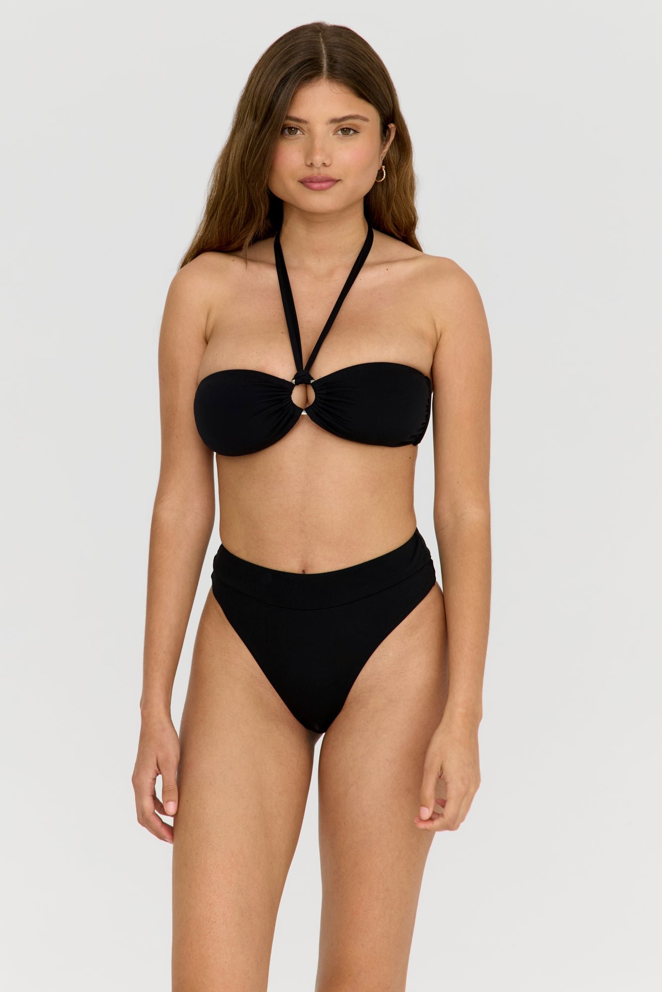 Marnie Multiway Bandeau Ring Bikini Top - Shadow Black - Image 2